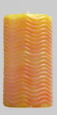 Sculpture candle Moir&eacute;, 3.9 by 2.2 by 2.2 in., burns approx. 30 hours