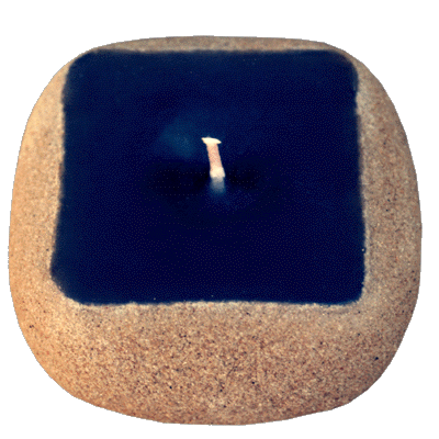 Sculpture candle Pietra, 2.4 by 2.8 by 2.8 in., burns approx. 25 hours