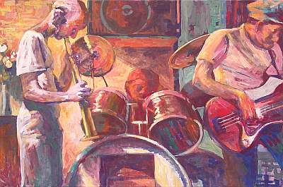 Michael Daum, Funkfeeling, 1996, Eitempera auf Leinwand, 120,0 cm x 80,0 cm