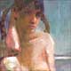 Michael Daum, nude with braid, 2001, egg tempera on canvas, 31.5 in. by 41.3 in.