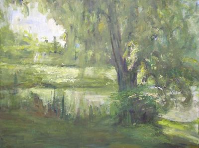 Michael Daum, Johannisweiher, 2010, Eitempera auf Leinwand, 80,0 cm x 60,0 cm