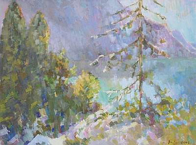 Michael Daum, Am K&ouml;nigssee, 2003, Eitempera auf Leinwand, 80,0 cm x 60,0 cm