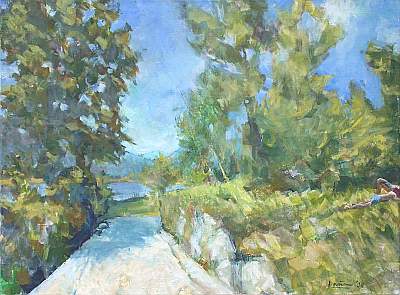 Michael Daum, Monte Isola, 2006, Eitempera auf Leinwand, 80,0 cm x 60,0 cm