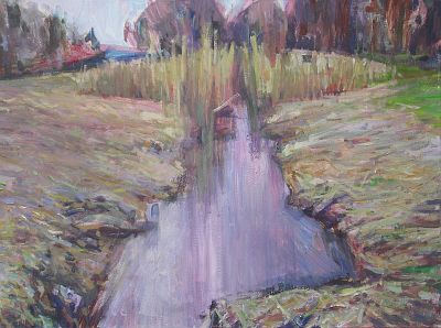 Michael Daum, Ostern am Johannisb&auml;chlein, 2010, Eitempera auf Leinwand, 80,0 cm x 60,0 cm