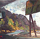 Michael Daum, Autofenster, 1995, Eitempera auf Leinwand, 100,0 cm x 100,0 cm