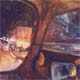 Michael Daum, On the fast lane, 1996, egg tempera on canvas, 37.4 in. by 21.3 in.