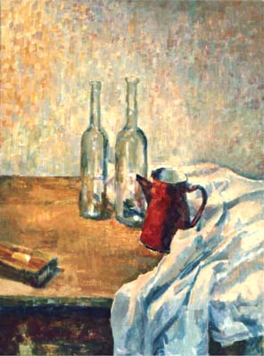 Michael Daum, Stilleben mit roter Kanne, 2002, Eitempera auf Leinwand, 60,0 cm x 80,0 cm