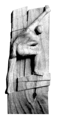 Angelika Kienberger, Kletterer, 1990, Kirsche, 7x12x42 cm