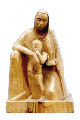 Angelika Kienberger, Madonna 2, 1994, Birke, 38x24x22 cm