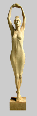 Angelika Kienberger, T&auml;nzerin , 2005, Linde, 97x15x18 cm