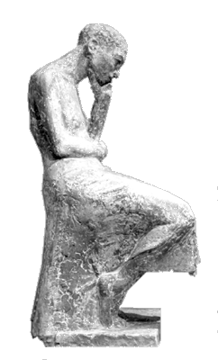 Angelika Kienberger, In Gedanken, 1999, Steinguss, 100x35x53 cm