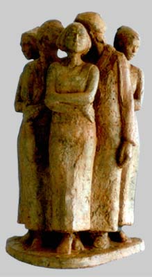 Angelika Kienberger, Waiting 1, 2002, concrete, 18.1 by 10.6 by 9.8 in.