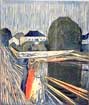 Edvard Munch, Mädchen auf der Brücke, 1920, Holzschnitt/Farblithographie © VG BILD-KUNST Bonn, 2001