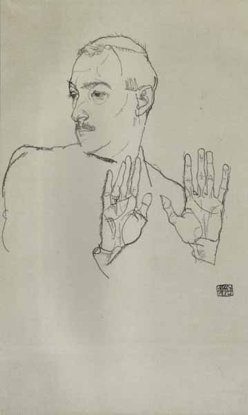 E. Schiele, Bildnis Arthur Roessler, Museen der Stadt Wien (12K)